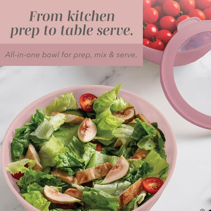 COOK WITH COLOR Mixing Bowls with TPR Lids - 12 Piece Plastic Nesting Bowls Set Includes 6 Prep Bowls and 6 Lids, Microwave Safe Mixing Bowl Set (Mint)