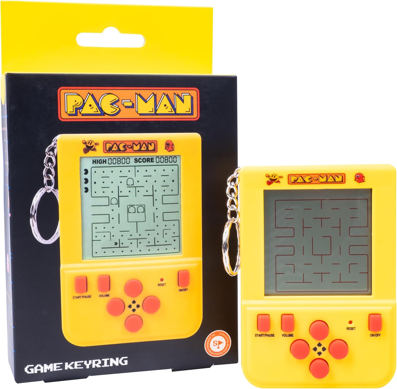 Retro Pac-Man Keychain Game – Mini Handheld Arcade with LCD Screen, 4 Game Modes, Directional Controls & Original Sounds - PuriLite