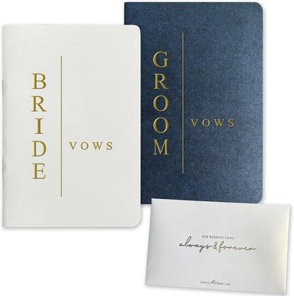 WeddingGiftsWedding Vow Books His and Hers Soft Touch Gold Foil Engraving Vow Books Wedding Essentials Wedding Accessories(TR-HH-Black)