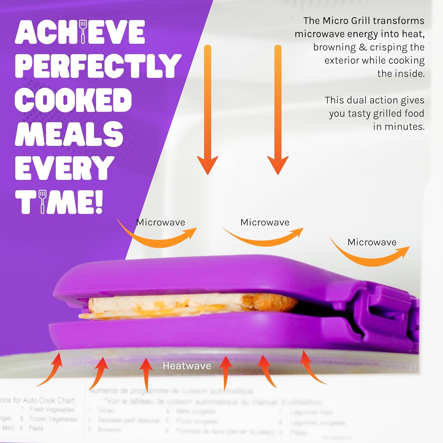 Micro Grill | Microwave Sandwich Maker - Grilled Cheese Sandwich Maker - Munchy - Toastie Maker- Panini Press - Travel Sandwich Maker (Purple)