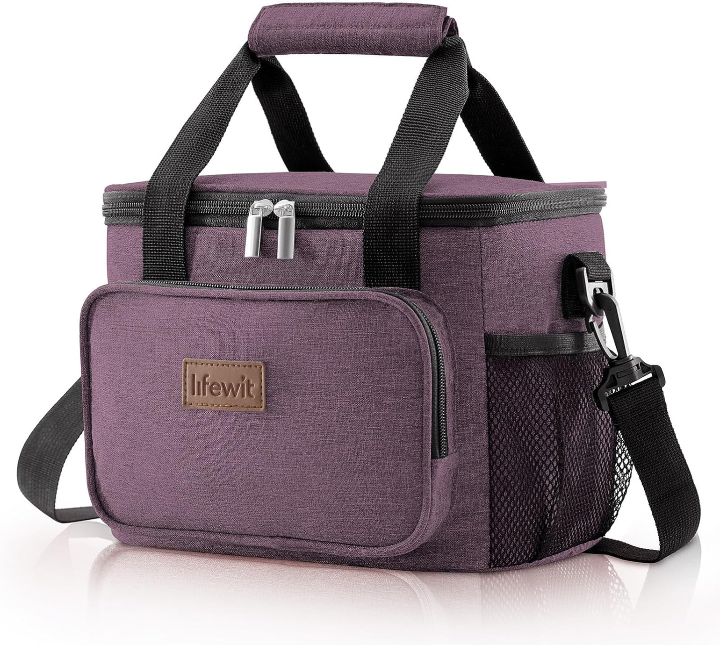 Lifewit Lunch Bag for Men, Insulated Lunch Box Leakproof Soft Cooler Cooling Tote for Adult Women, Waterproof Reusable Lunch Bags for Work Office Outdoor Picnic Camping, Black, 12-Can (9L)