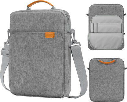 MoKo 13.3-14 Inch Laptop Sleeve Bag Fits MacBook Pro M3/M2 14" 2023, MacBook Pro 13" M2, New MacBook Air 13.6" M3/M2 2024/2022,Tab S8 Ultra 14.6",Handle Carrying Case with Shoulder Strap, Black & Gray - PuriLite