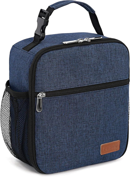 Lunch Box for Men Women Adults Small Lunch Bag for Office Work Picnic - Reusable Portable Lunchbox, Black
