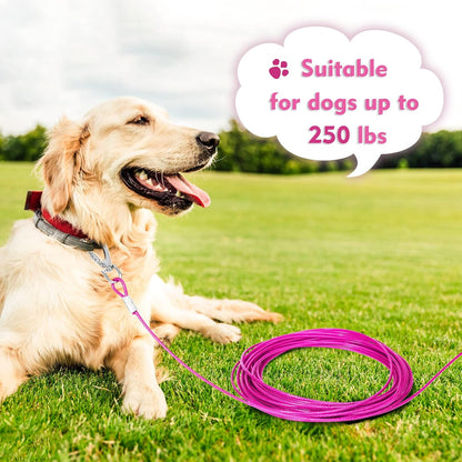 Dog Tie Out Cable Chew Proof, Long Dog Leash 30FT, Dog Runner for Yard Heavy Duty, Dog Chains for Outside, Sturdy Long Line Lead for Dogs Training Outdoor in Yard or Camping