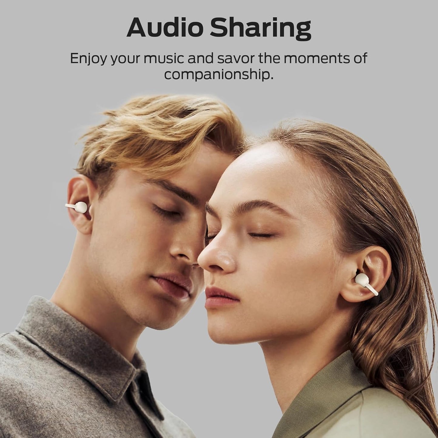 Monster Open Ear AC339 Headphones, Bluetooth 6.0 Earphones Stereo Sound, Open Ear Clip Wireless Earbuds 40 Hours Playback, with Smart Digital Display Design, Touch Control, IPX6 Waterproof,Beige