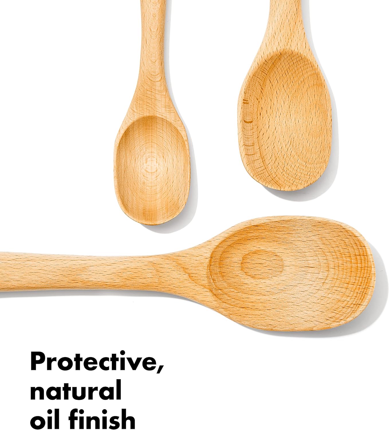 OXO Good Grips Wooden Spoon Set, 3-Piece, Brown