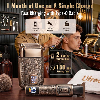 Ufree Foil Shaver and Beard Hair Trimmer Set, Men Electric Razor