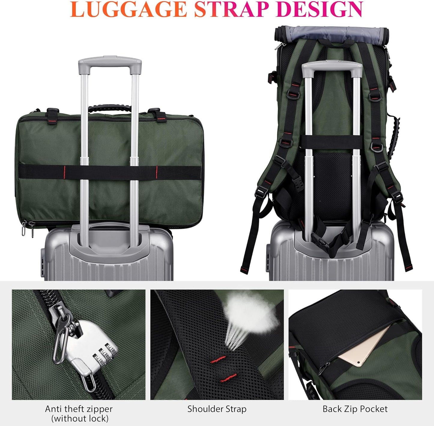 WITZMAN Carry On Travel Backpack for Men Duffle Bags Fit for 17 Inch Laptop Airline Approved Laptop Backpack