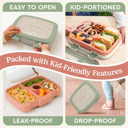 Bentgo Kids 5-Compartment Leak-Proof Bento-Style Lunch Box (Whimsy & Wonder Collection) - Ideal for Ages 3-7, Drop-Proof & Durable, Dishwasher Safe, & PFAS & BPA-Free Materials (Starry Sprinkle)