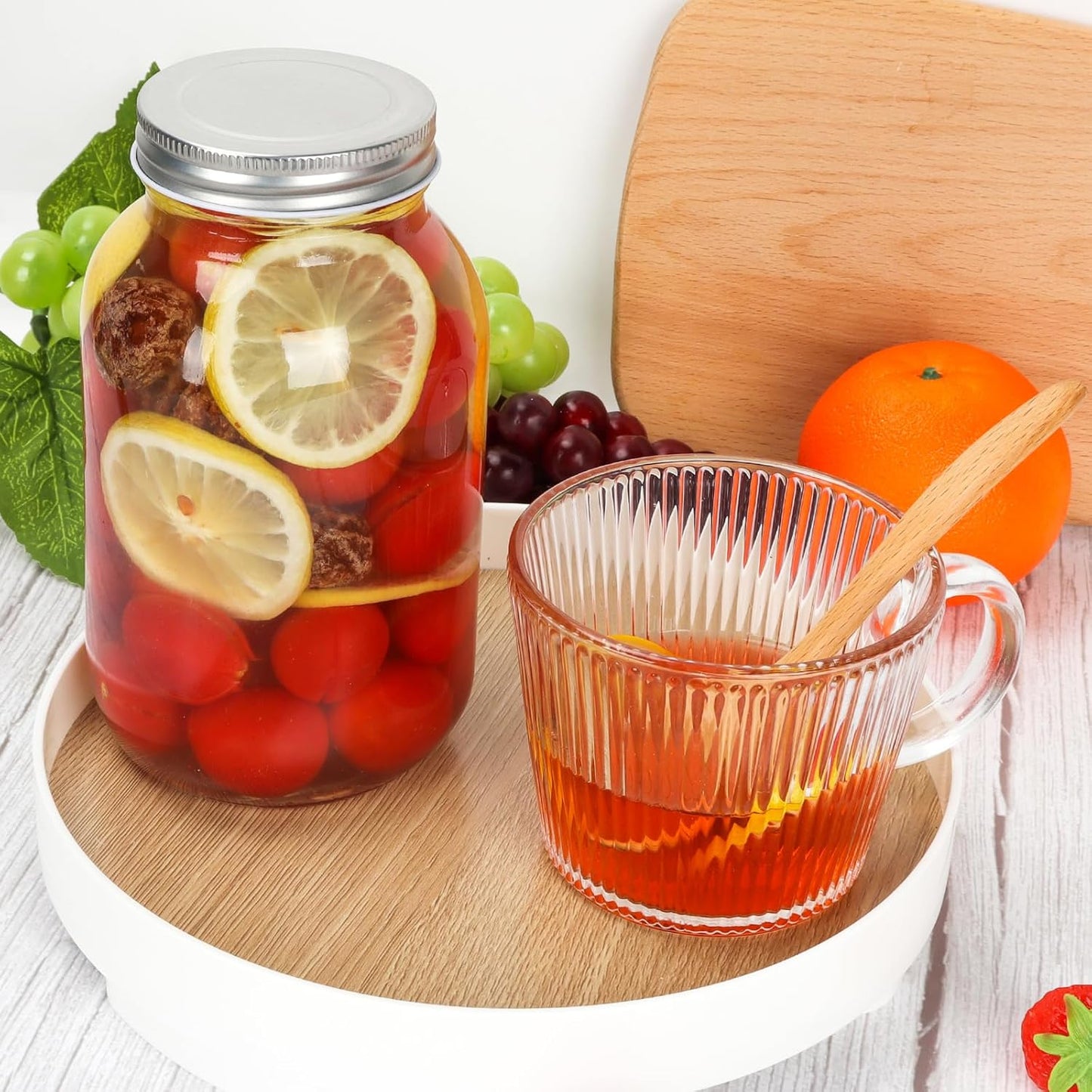 16oz Mason Jars with Airtight Screw Lids, 6 Pack 500ml Storage Glass Jars for Fruits,Jams,Drink Favors,Spice,Baby Foods,DIY Candles