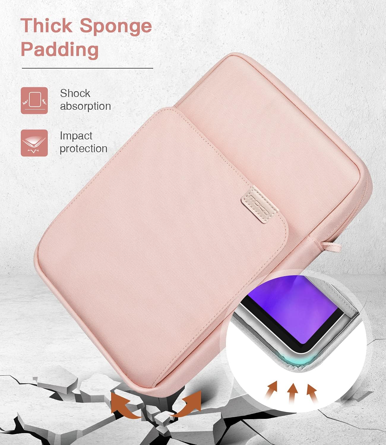 MoKo 13.3-14 Inch Laptop Sleeve Bag Fits MacBook Pro M3/M2 14" 2023, MacBook Pro 13" M2, New MacBook Air 13.6" M3/M2 2024/2022,Tab S8 Ultra 14.6",Handle Carrying Case with Shoulder Strap, Black & Gray - PuriLite