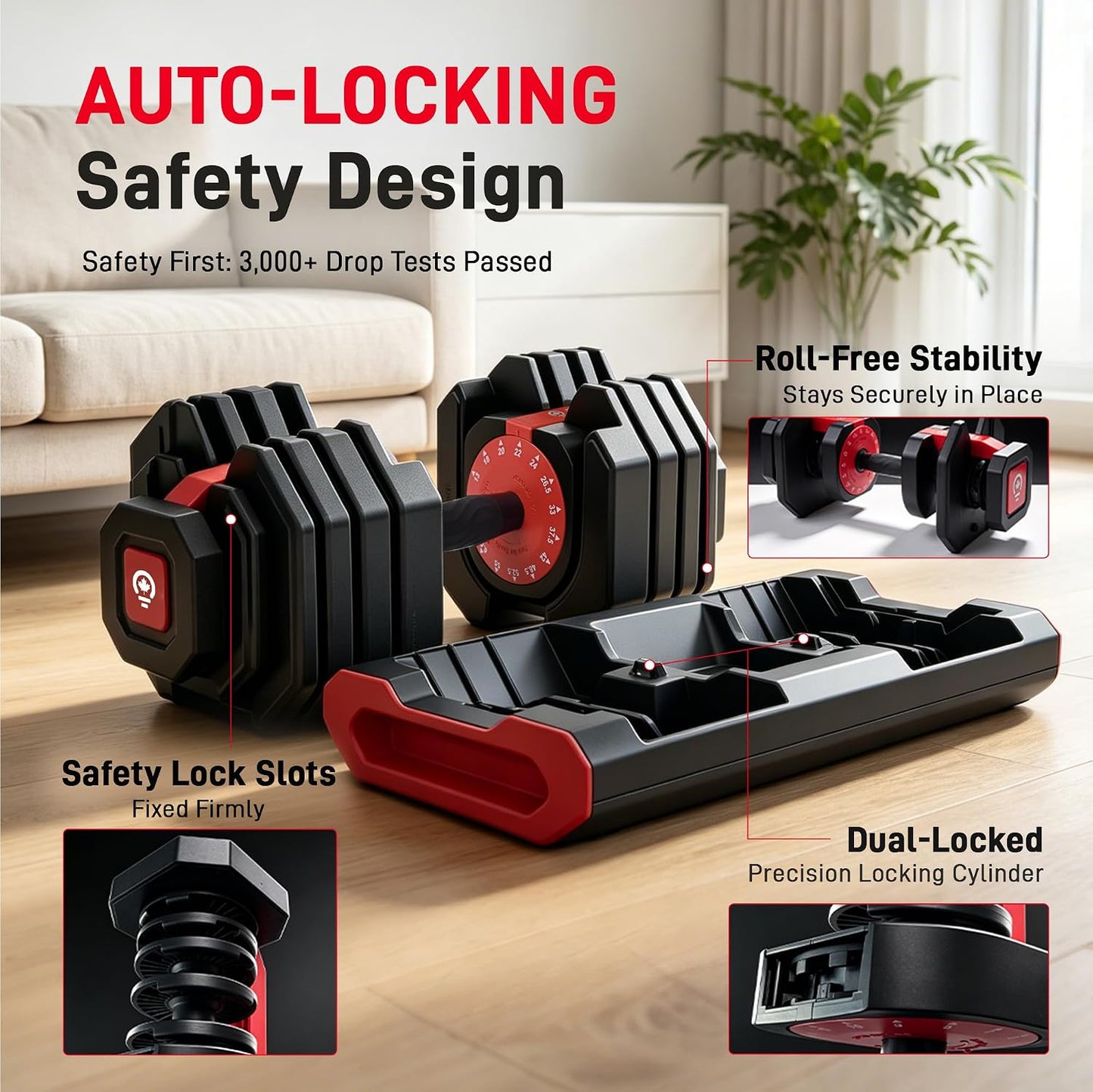 Adjustable Dumbbell Set (55lbs & 80lbs) (Single/Set of 2) with Free Gloves, Ropes & Hand Grips | 15 Adjustable Weight Settings, Space Efficient Compact Design, Easily Switch Exercises