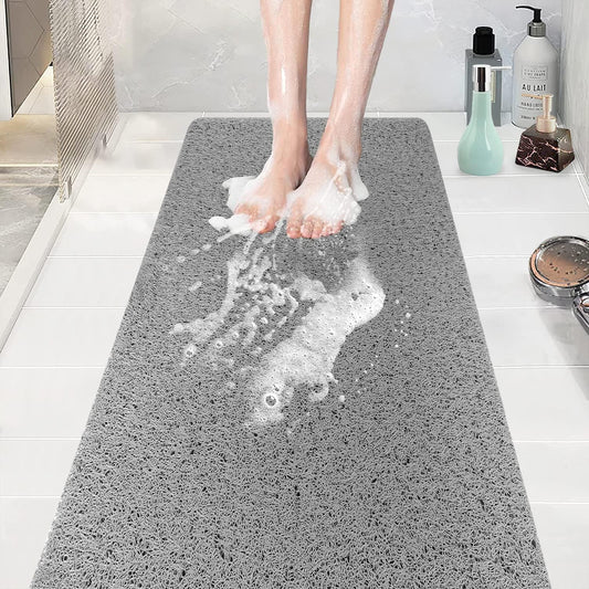 Bathtub Mat Non Slip Shower Mat, 40 x 100 cm, Soft Textured PVC Loofah Mat for Bathroom Inside Shower Anti Slip Bath Mat Bathroom Rug Carpet No Suction Cup, Quick Dry - PuriLite