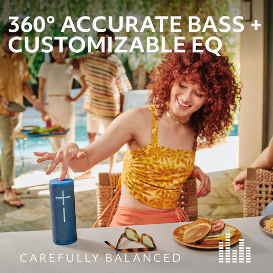 Ultimate Ears Boom 4 Portable Waterproof Bluetooth Speaker with 360-Degree, Bold, Immersive, Crystal-Clear Sound, Floating Speaker with 15-Hour Battery and 147ft (45m) Range - Blue