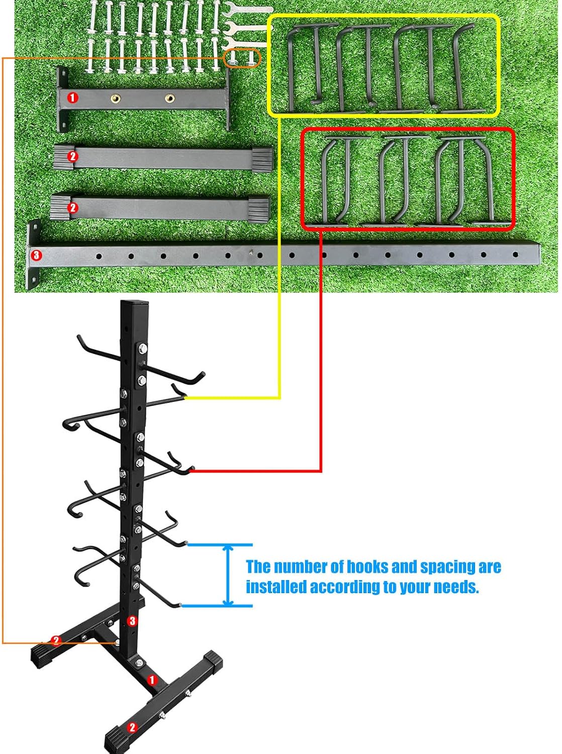 BLUSLM Cable Attachment Rack for Lat Pull Down Bar, Heavy Duty Steel Lat Bar Organizer, Gym Storage Rack for LAT Pulldown Attachments