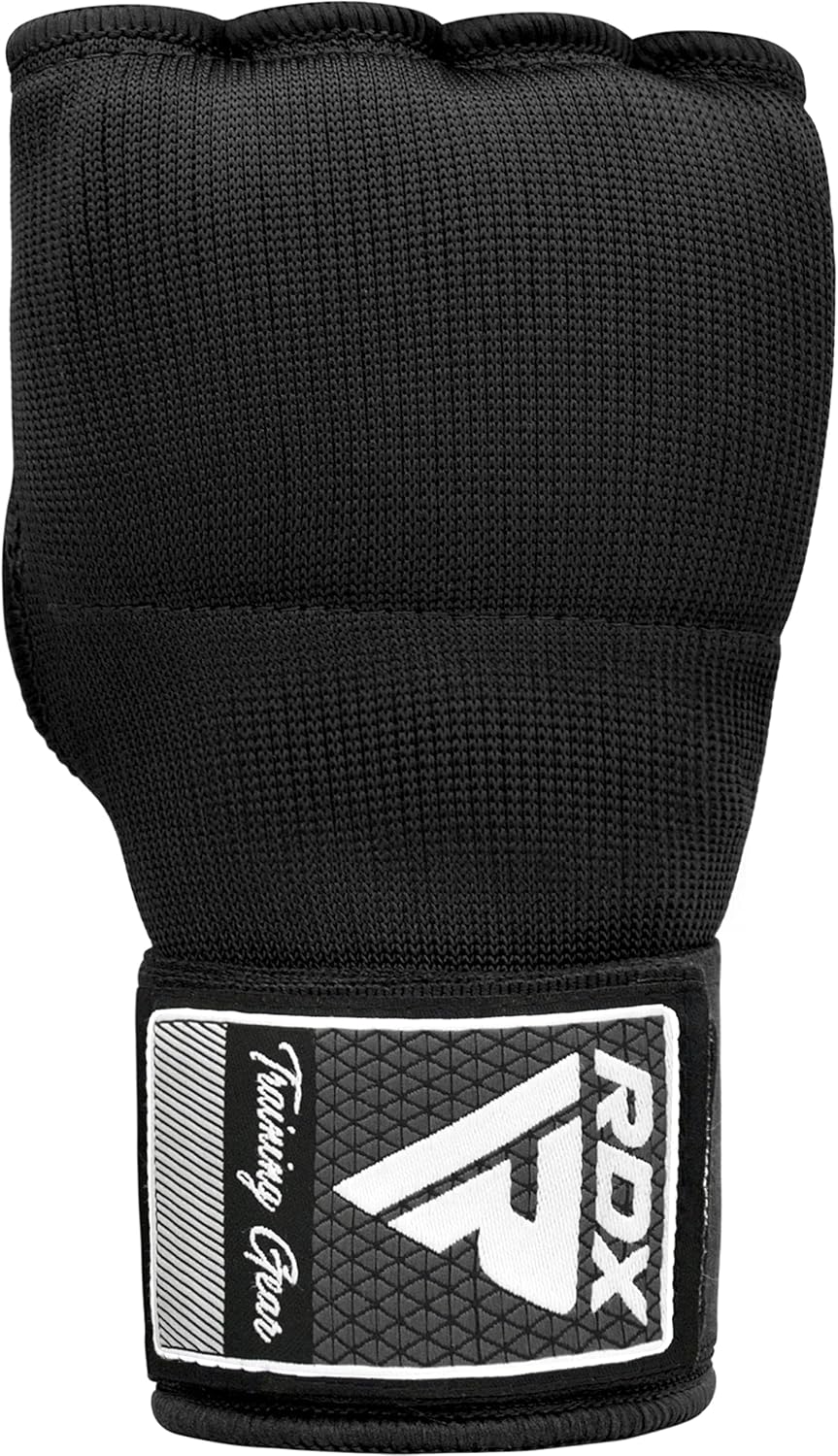 RDX Gel Boxing Hand Wraps Inner Gloves, Quick 100cm Long Wrist Straps, Elasticated, Padded Fist Hand Protection, Muay Thai MMA Martial Arts Punching Speed Bag Training Bandages, Under Mitts Handwraps