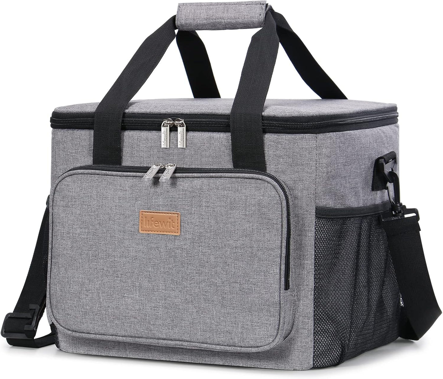 Lifewit Lunch Bag for Men, Insulated Lunch Box Leakproof Soft Cooler Cooling Tote for Adult Women, Waterproof Reusable Lunch Bags for Work Office Outdoor Picnic Camping, Black, 12-Can (9L)