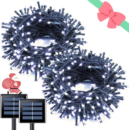 JMEXSUSS 2 Pack 75.5ft Orange Solar Christmas Lights, Total 400 LED Solar String Lights Outdoor Waterproof, 8 Modes Orange Halloween Lights for Tree Patio Garden Thanksgiving Halloween Decorations