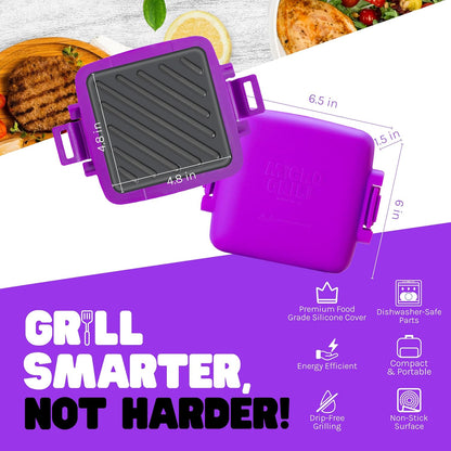 Micro Grill | Microwave Sandwich Maker - Grilled Cheese Sandwich Maker - Munchy - Toastie Maker- Panini Press - Travel Sandwich Maker (Purple)