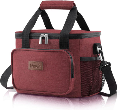 Lifewit Large Lunch Bag for Adults, 24-Can 15L Insulated Lunch Box Leakproof Soft Cooler Cooling Tote for Men Women, Waterproof Reusable Cooler Bags for Work Office Outdoor Picnic Camping, Black