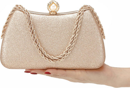 Buric Evening Clutch Bag for Women Glitter Shiny Dress Purse Wedding Bride Handbags Evening Clutches for Cocktail Party