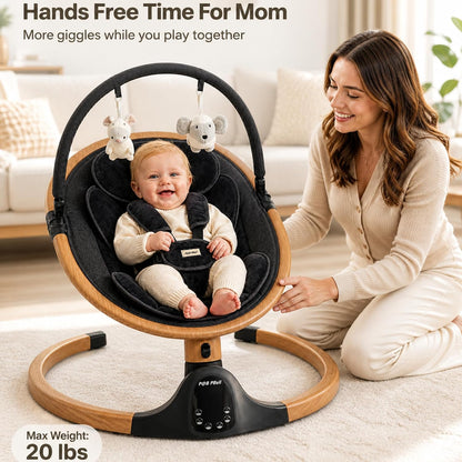 Baby Swings for Infants, Infant Swing, 3 Seat Positions, 5 Point Harness Belt, 5 Speeds and Remote Control - Portable Baby Swing for Indoor and Outdoor
