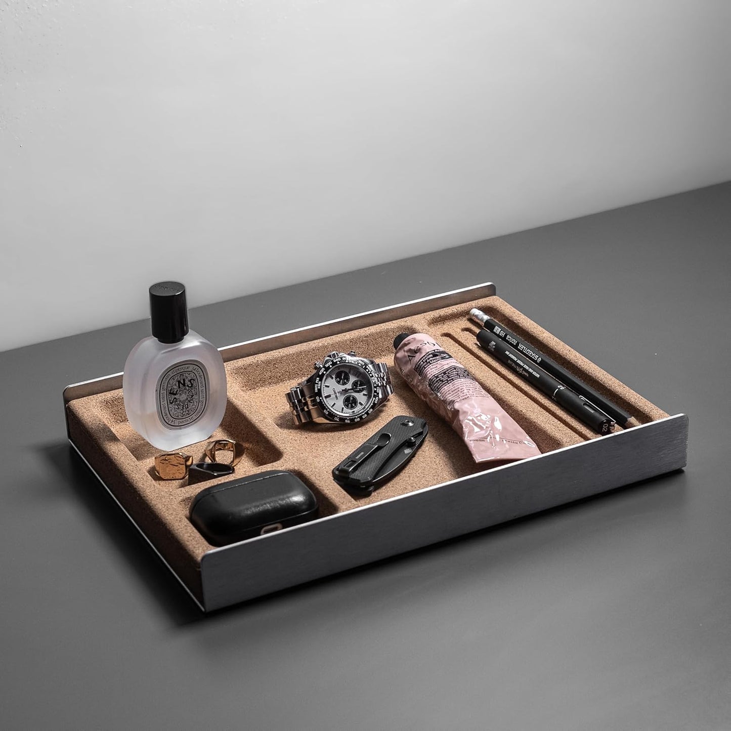 Desk Tray Organizer | Drawer Desk Organizer | Stationery Storage Tray | Aluminum Desk Organizer | Desktop Catchall Tray - PuriLite