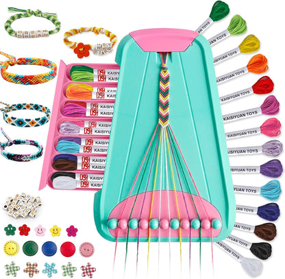 Friendship Bracelet Making Kit for Kids Ages 6–12 – Arts and Crafts Jewelry Making Set with Pre-Cut Threads, Letter Beads and Bracelet Loom, Creative Gift for Girls and Kids - PuriLite