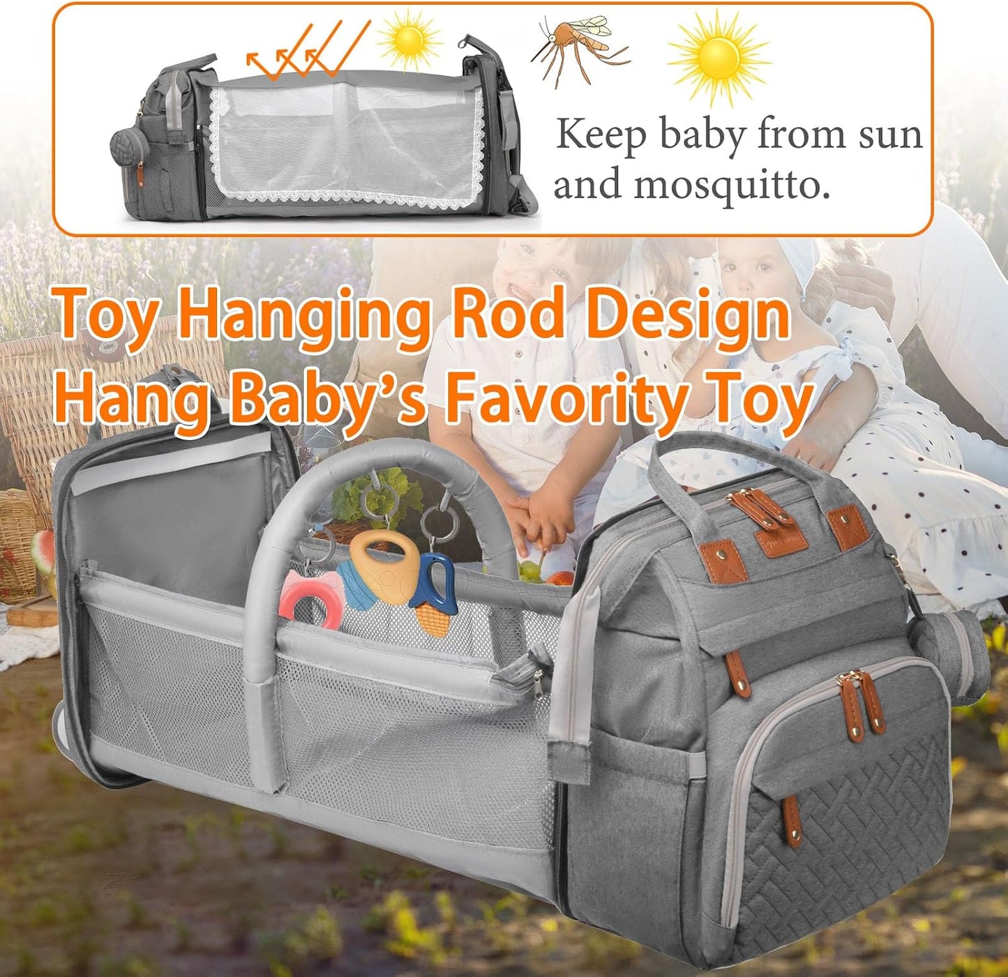 Astro alan Baby Diaper Bags with Changing Station, Waterproof Diaper Bag Backpack for Moms Dads
