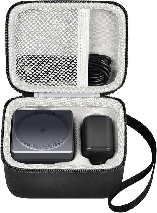 PAIYULE Case Compatible with Anker 3-in-1 Cube MagSafe Charger 15W Max Fast Charging Stand, Power Station Storage Holder for USB-C Cable (Box Only) Black - PuriLite