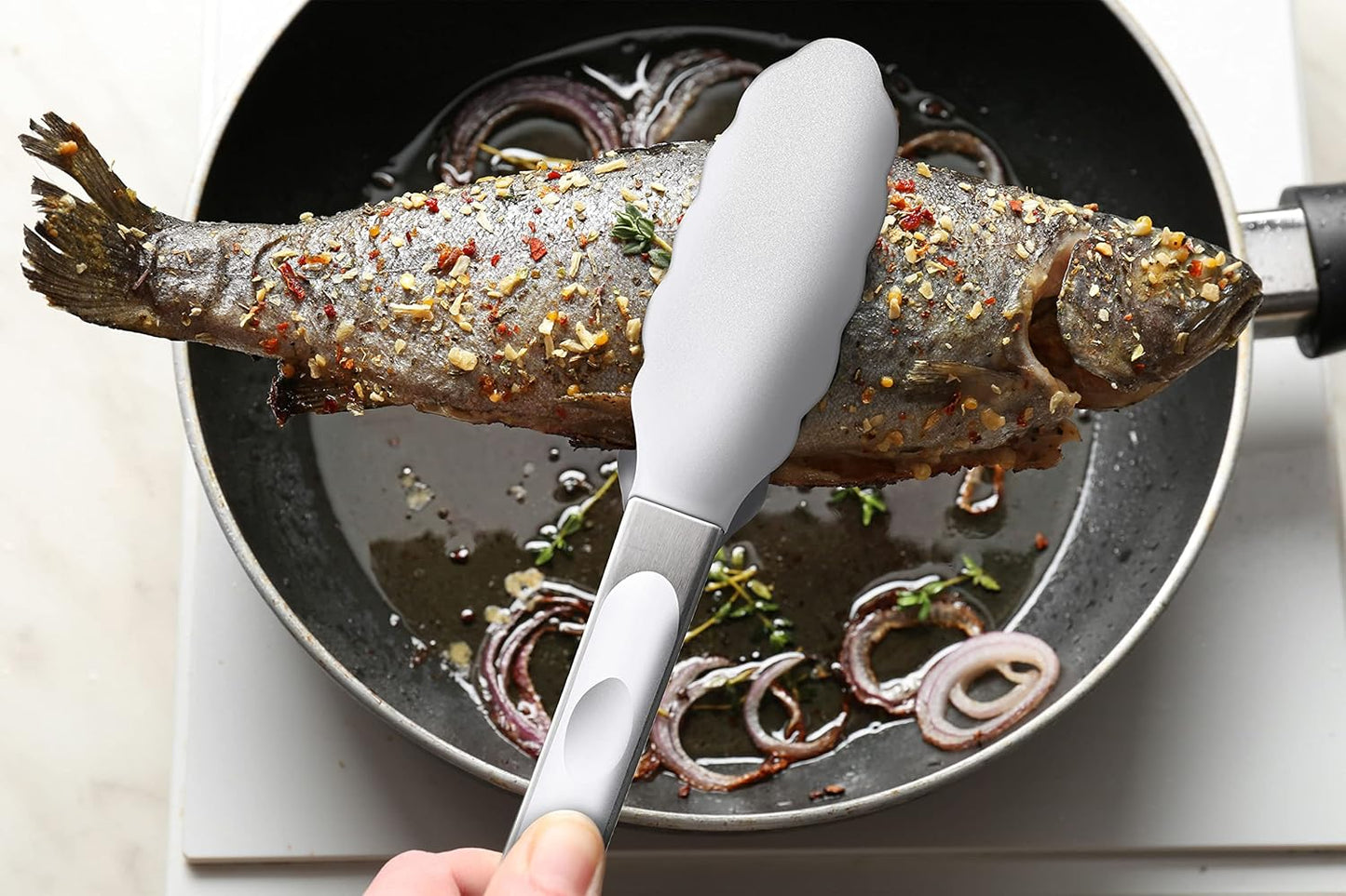 Purilite Select Silicone &amp; Stainless Steel Kitchen Tongs