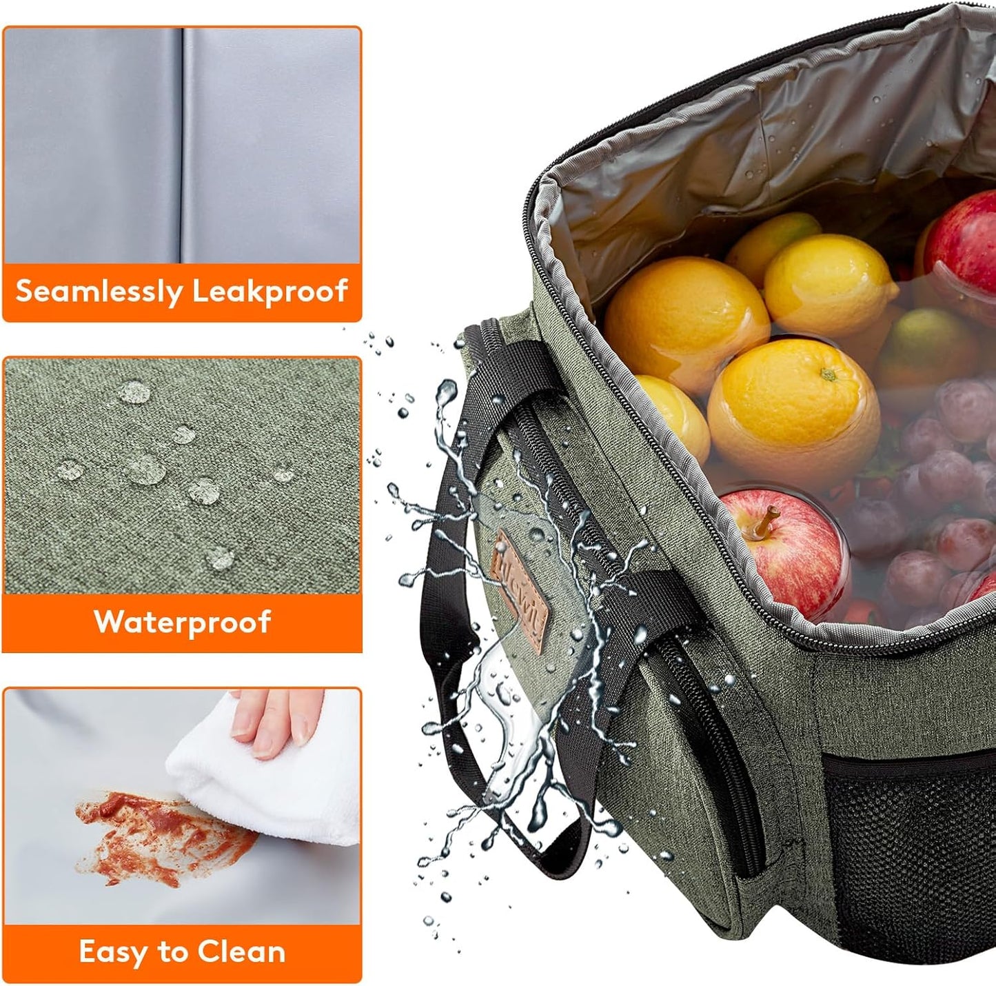 Lifewit Lunch Bag for Men, Insulated Lunch Box Leakproof Soft Cooler Cooling Tote for Adult Women, Waterproof Reusable Lunch Bags for Work Office Outdoor Picnic Camping, Black, 12-Can (9L)