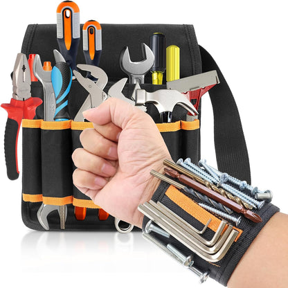 Super Strong Magnetic Wristband with Tool Pouch – DIY Tool Holder Bracelet for Men (Tools Not Included) - PuriLite
