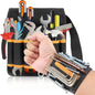 Super Strong Magnetic Wristband with Tool Pouch – DIY Tool Holder Bracelet for Men (Tools Not Included) - PuriLite