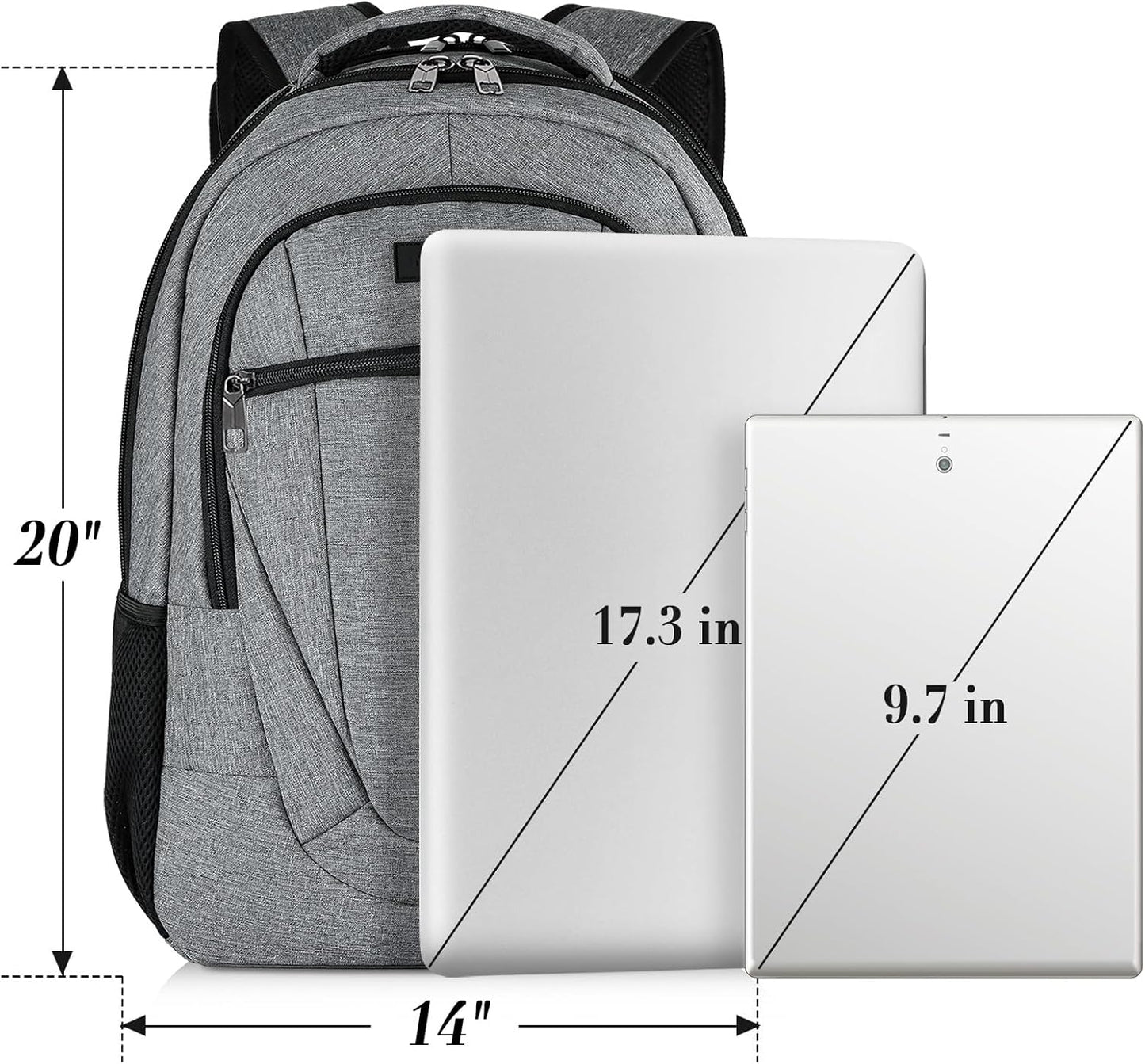Backpack for Men and Women, School Backpacks for Teen Boys and Girls, Black Water Resistant Back Pack, Business Men Sturdy Computer Bag with USB Charging Port, Gifts