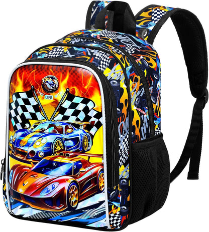 3pcs Backpack for Boys and Girls, 16” Kids Kindergarten Bookbag with Lunch Box, Cute Elementary Backpacks for Boy Girl