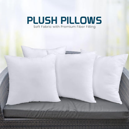 Utopia Bedding Throw Pillows (Set of 4, White), 18 x 18 Inches Pillows for Sofa, Bed and Couch Decorative Stuffer Pillow
