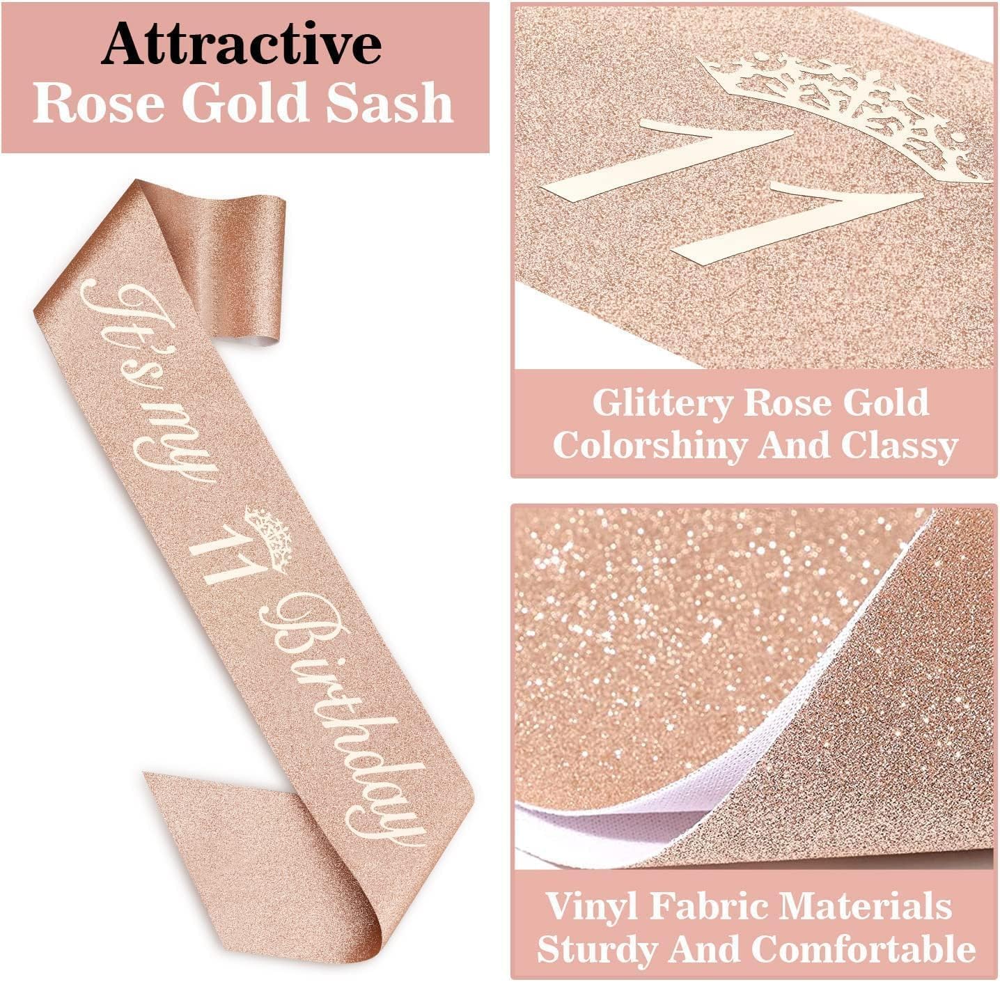 65th Birthday Decorations for Women, Including 65th Birthday Sash and Crown, Cake Topper and Candles, Number Balloons Rose Gold, 65 Year Old Gifts for Women