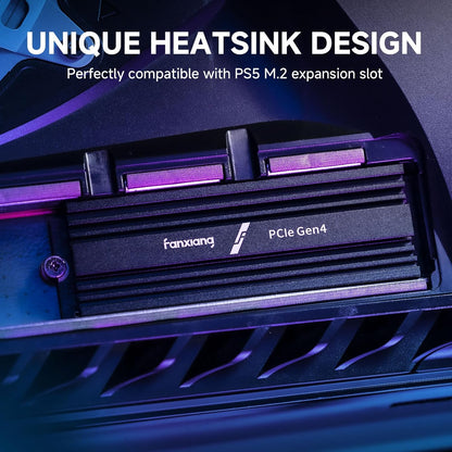 fanxiang S880E 2TB with Heatsink PCIe NVMe SSD Gen 4 Gaming SSD M.2 2280, Up to 7100MB/s Compatible with PS5, Internal Solid State Drive for Gamers, Professionals, Creators