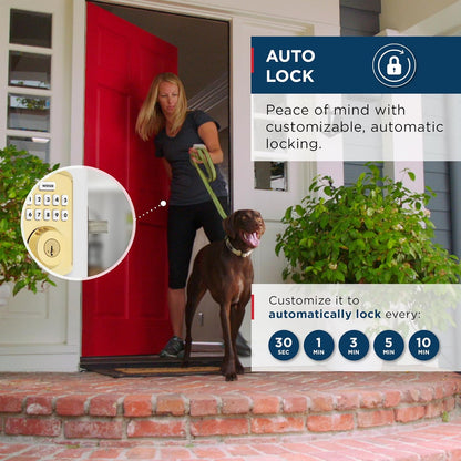 Weiser Powerbolt 3 Matte Black Keyless Entry Door Lock/Deadbolt Lock, 10-Button Keypad Door Lock with Auto Lock and 12-Month Battery Life, Electronic Door Locks for Front Door, Home Décor