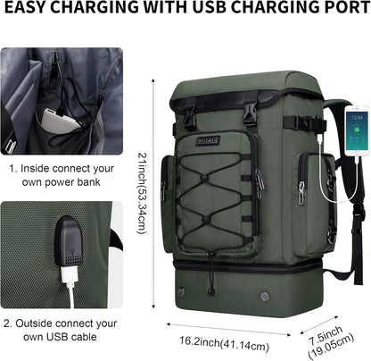 WITZMAN Travel Backpack for Men Women Carry on Bags for Airline Approved Convertible Duffle Luggage Backpack Shoe Compartment