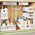 Premium Large Under Sink Organizer, 2-Tier Pull Out, Adjustable