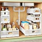 Premium Large Under Sink Organizer, 2-Tier Pull Out, Adjustable