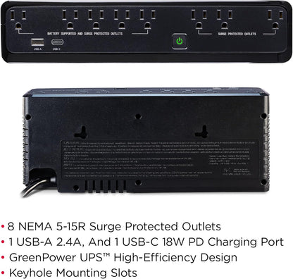 CyberPower ST425 Standby UPS System, 425VA/260W, 8 Outlets, Compact