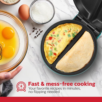 Holstein Housewares Non-Stick 6-Section Multi-Food Maker - Arepas, Mini Pancakes, Corncakes and More, 6-PC, Red/Black