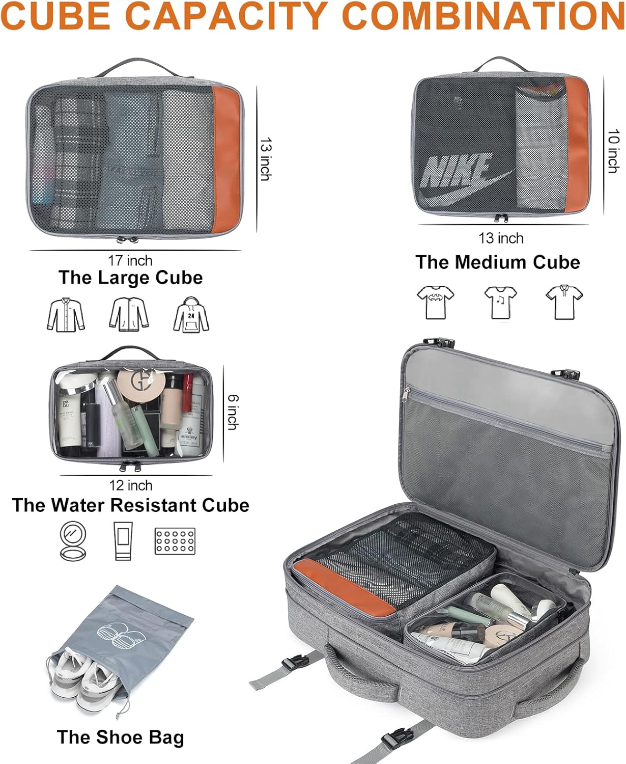 Lumesner Carry on Backpack, Extra Large 40L Flight Approved Travel Backpack for Men & Women