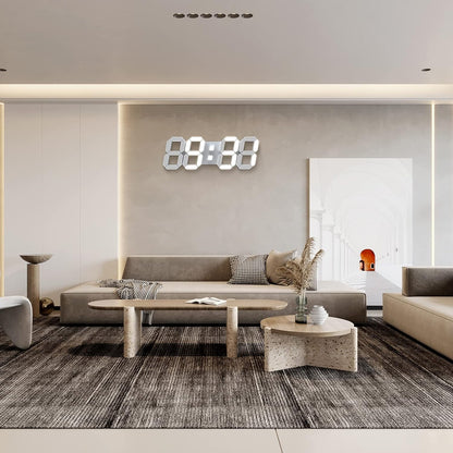 EDUP HOME 3D LED Wall Clock Desk Alarm Clock 7 Colors 9.7" with Remote Control, Digital Alarm Clock Adjustable Brightness Timer 12/24 Hr Time/Date/Temperature for Kid Bedroom/Kitchen/Office