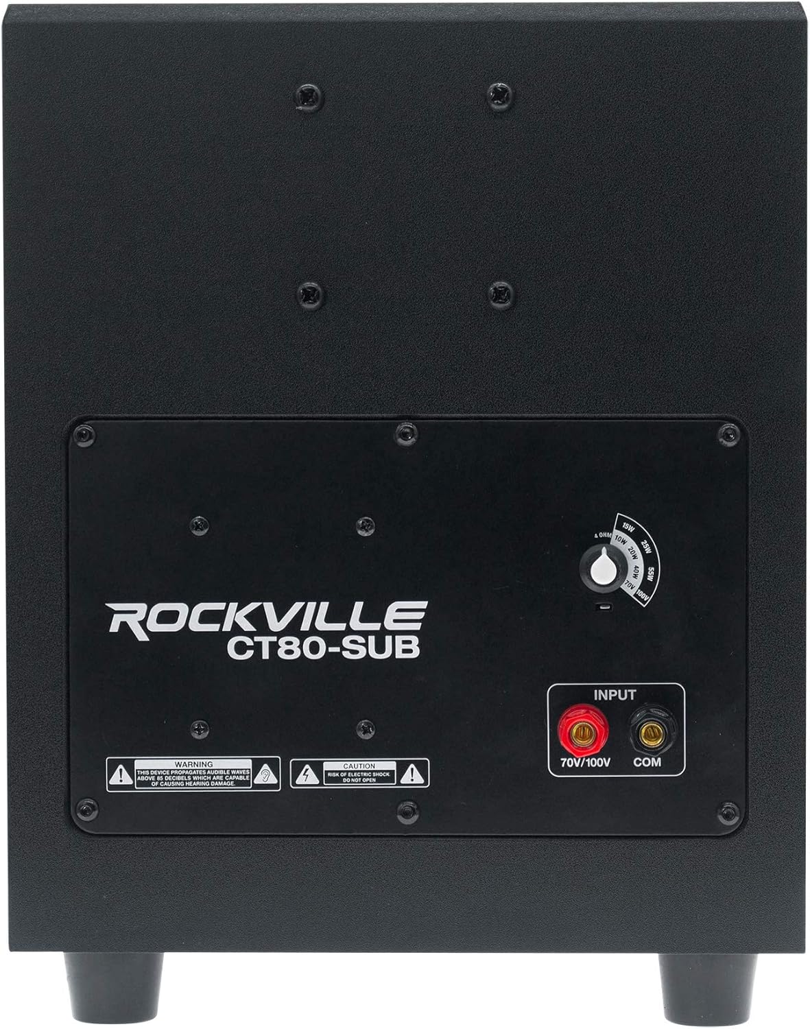 Rockville CT80 8" 50W 70V Commercial Subwoofer, Wall-Mount Bracket, Deep Bass, Wide Frequency, Durable Build, for Restaurants and Conference Rooms