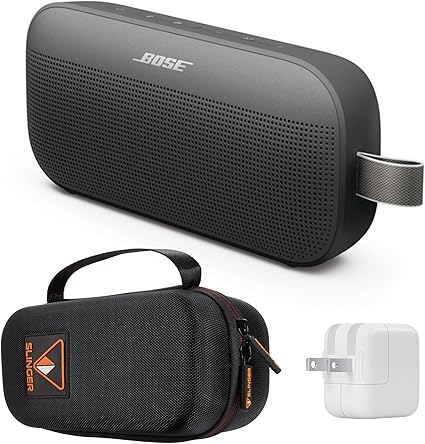 Bose SoundLink Flex 2nd Gen Bluetooth Speaker, Black, Bundle with Hard Shell Travel Case