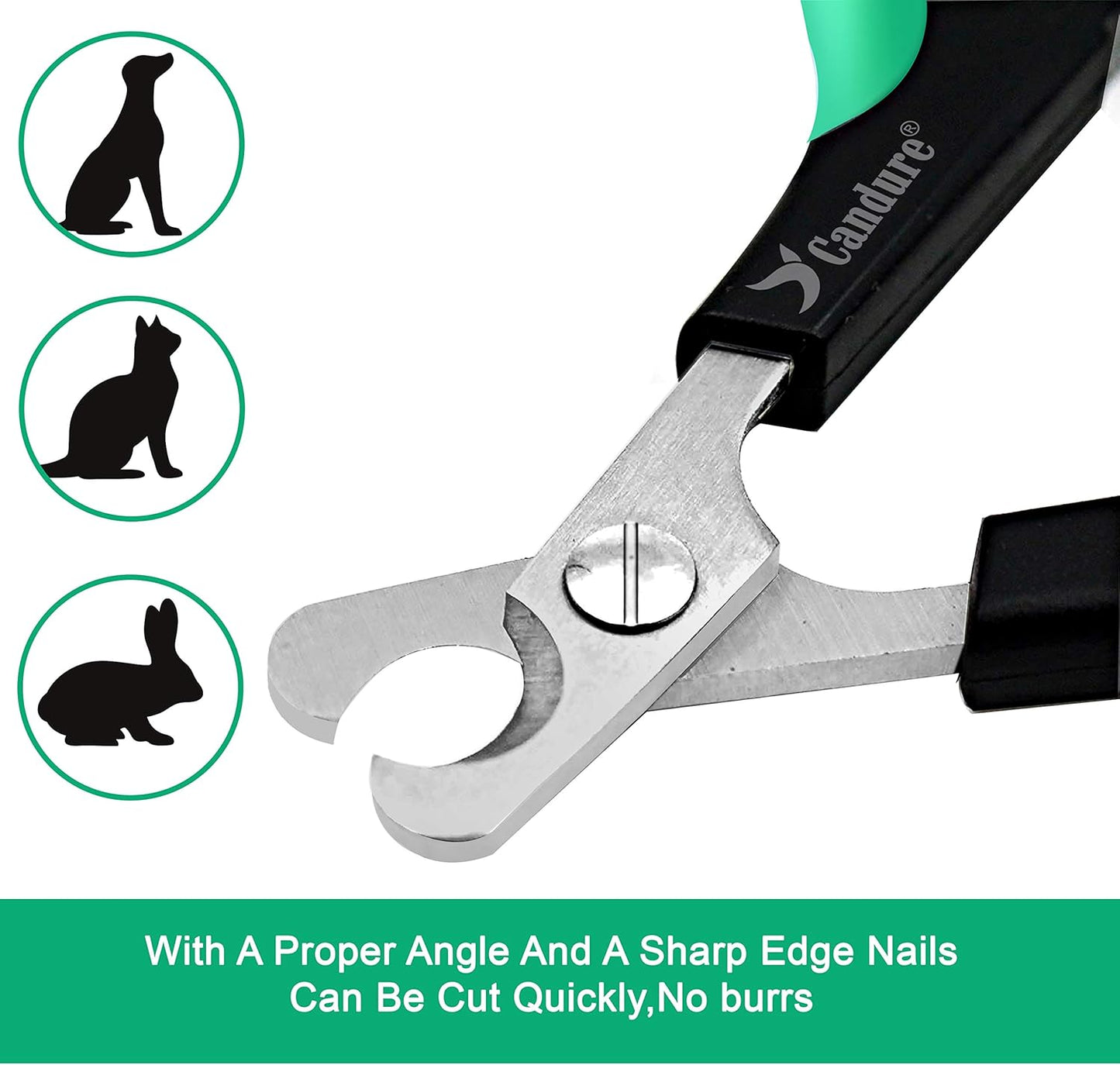 Candure Cat Nail Clippers Stainless Steel Cat Claw Trimmers for Rabbits,Guinea Pigs, Birds, Puppies, Kittens and Small Animals- Pet Nail Clippers for Professional and Home Use (Black)